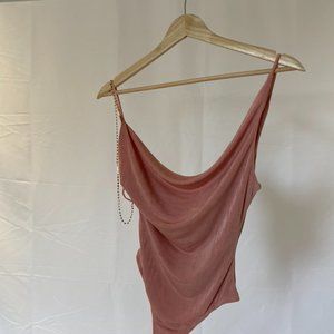 Rose Rhinestone Strap Bodysuit